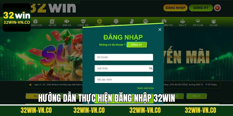 Thao tác đăng nhập vào 32Win nhanh chóng